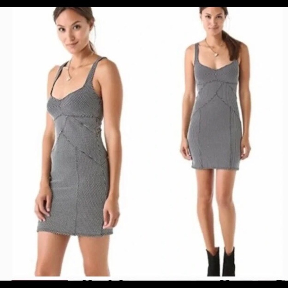 Free People Intimately Black and White Polka Dot Tank Dress BodyCon